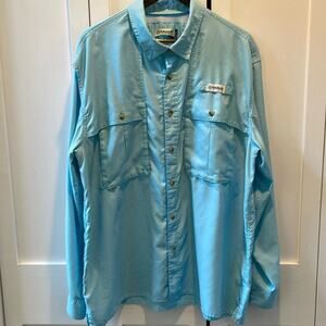 Men’s Magellan Outdoors Blue Fishing Shirt Size XL